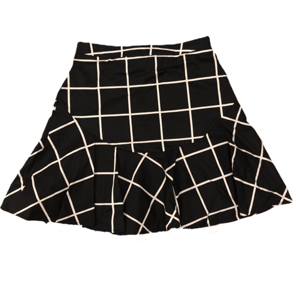 Ro & De Patterned Skirt, Size Small, Black and White